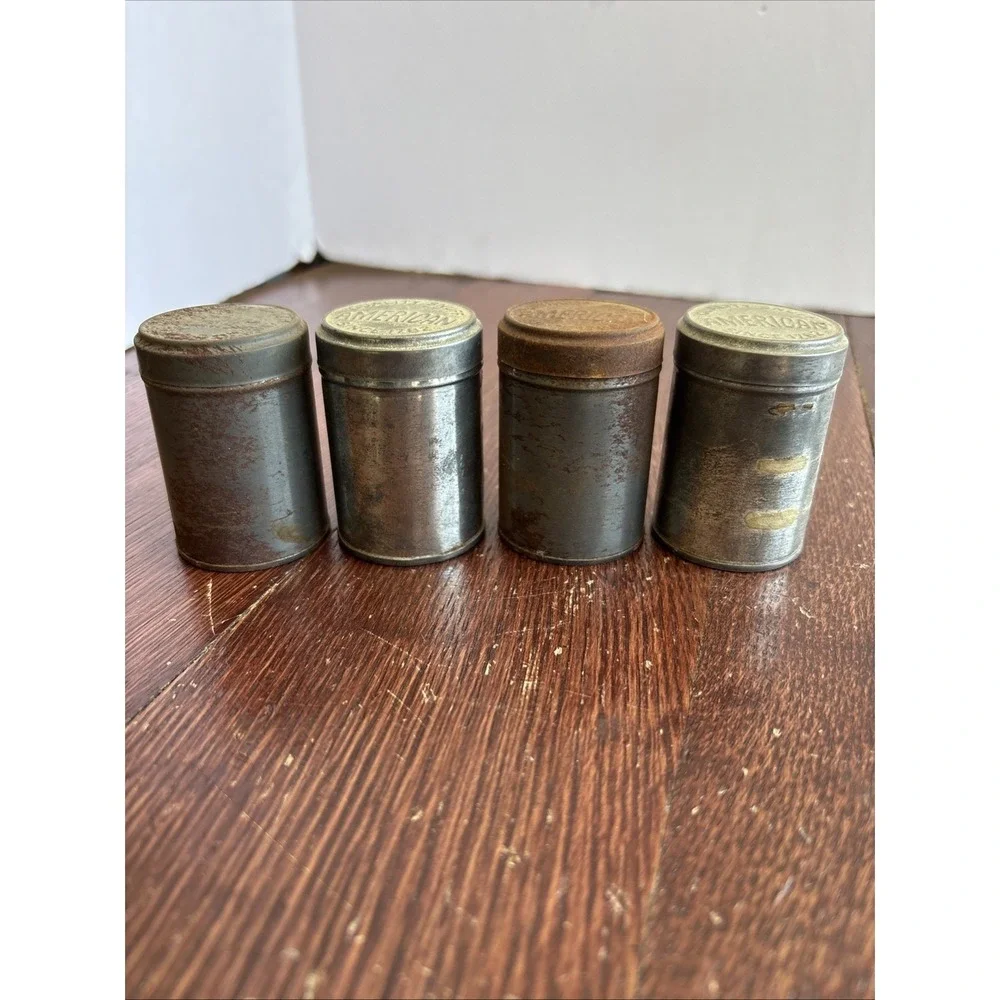 American Quality Snuff‎ Tin Since 1782 Early Tobacco Collectible Can w/Lid Lot-4